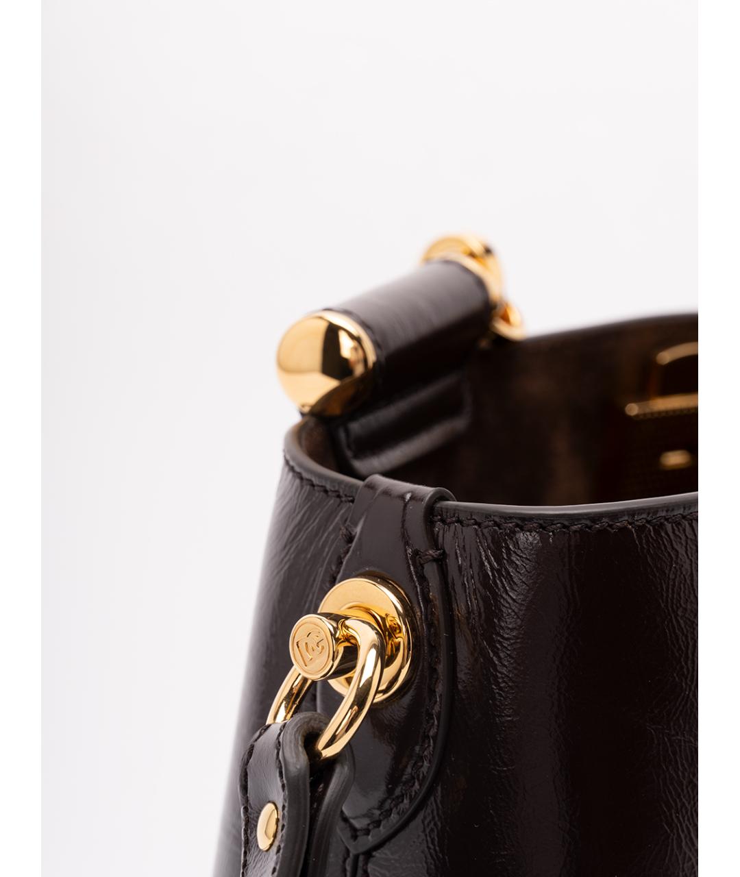 DOLCE&GABBANA Коричневая кожаная сумка тоут, фото 5