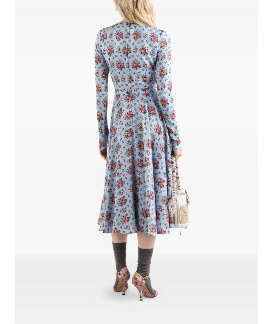 DOLCE&GABBANA Мульти шелковое повседневное платье, фото 3