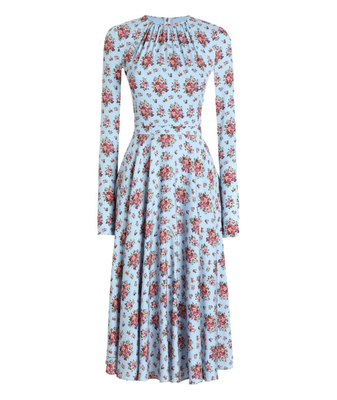 DOLCE&GABBANA Мульти шелковое повседневное платье, фото 1