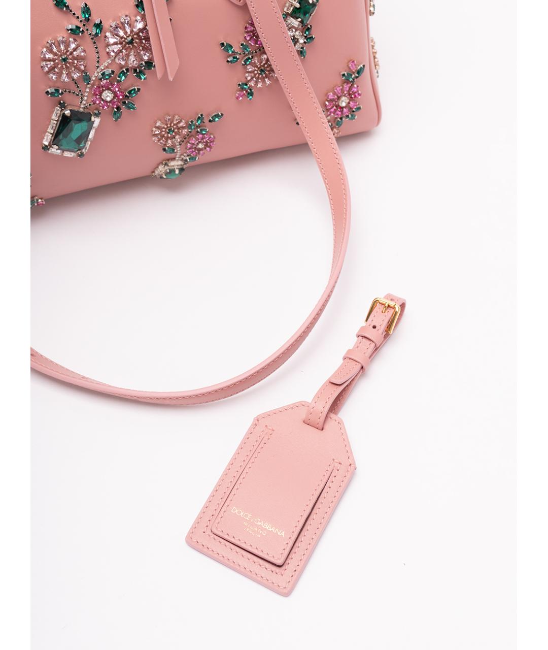 DOLCE&GABBANA Розовая кожаная сумка тоут, фото 5