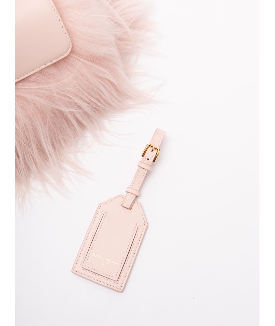 DOLCE&GABBANA Розовая кожаная сумка с короткими ручками, фото 6