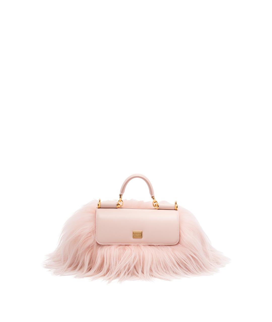 DOLCE&GABBANA Розовая кожаная сумка с короткими ручками, фото 1