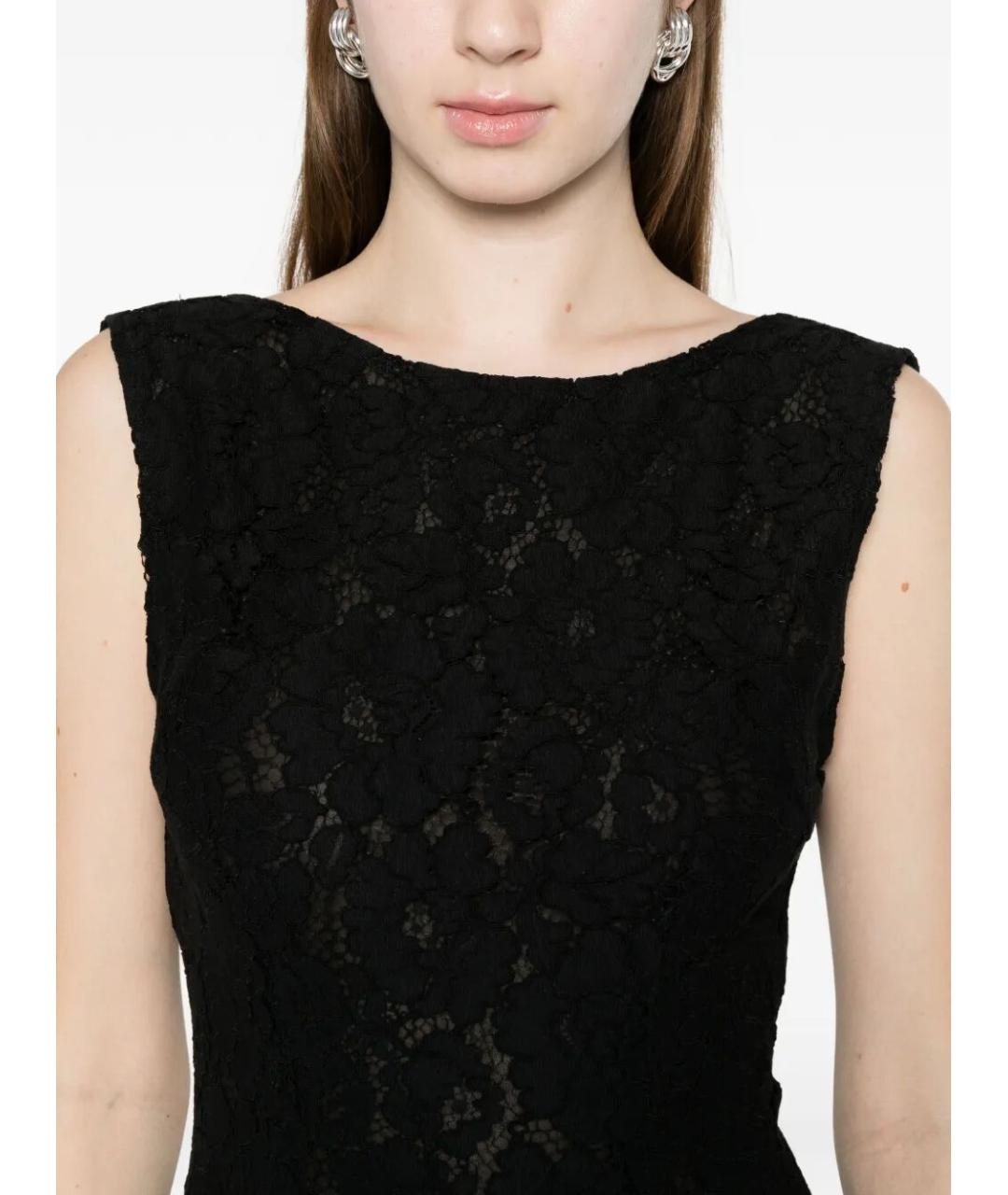 PINKO Черное хлопковое вечернее платье, фото 3