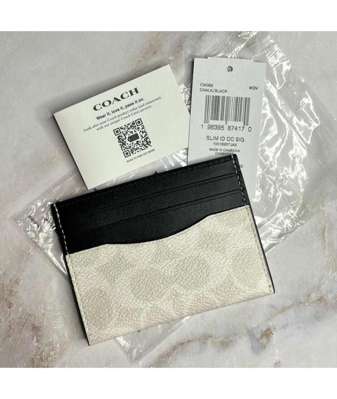 COACH Белый кожаный кардхолдер, фото 8
