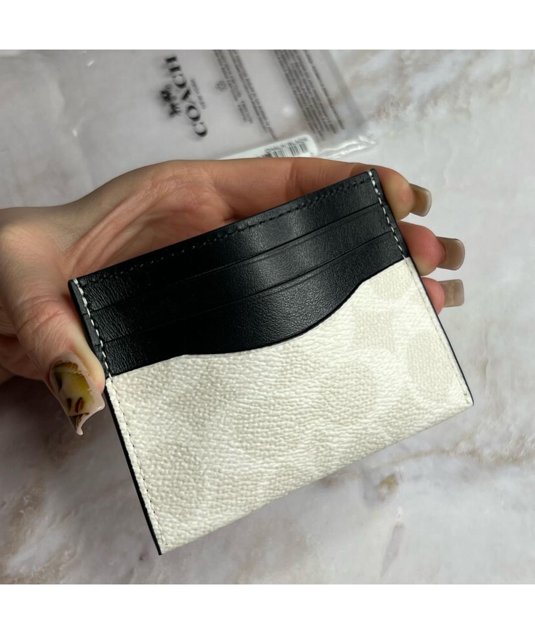 COACH Белый кожаный кардхолдер, фото 4