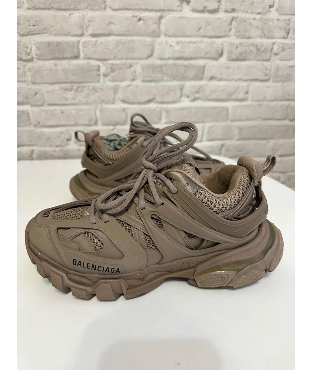 BALENCIAGA Бежевые кожаные кроссовки, фото 3