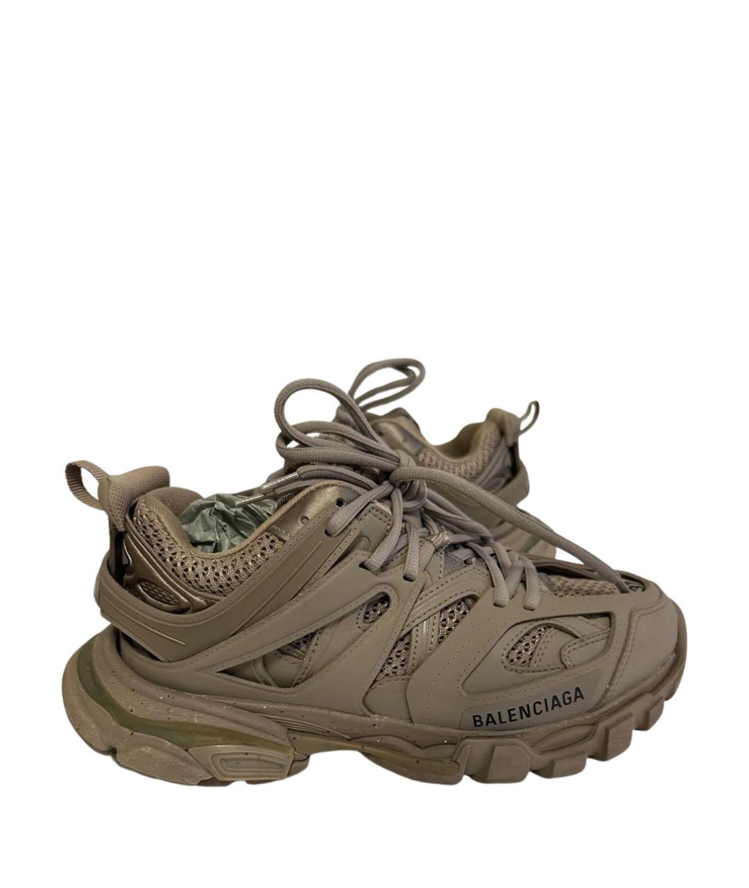 BALENCIAGA Бежевые кожаные кроссовки, фото 1