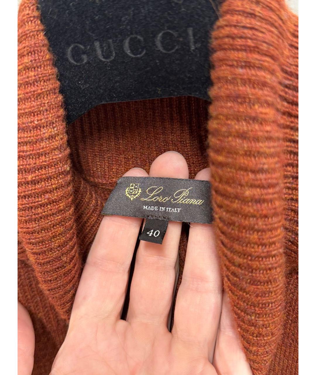 LORO PIANA Оранжевое кашемировое повседневное платье, фото 3