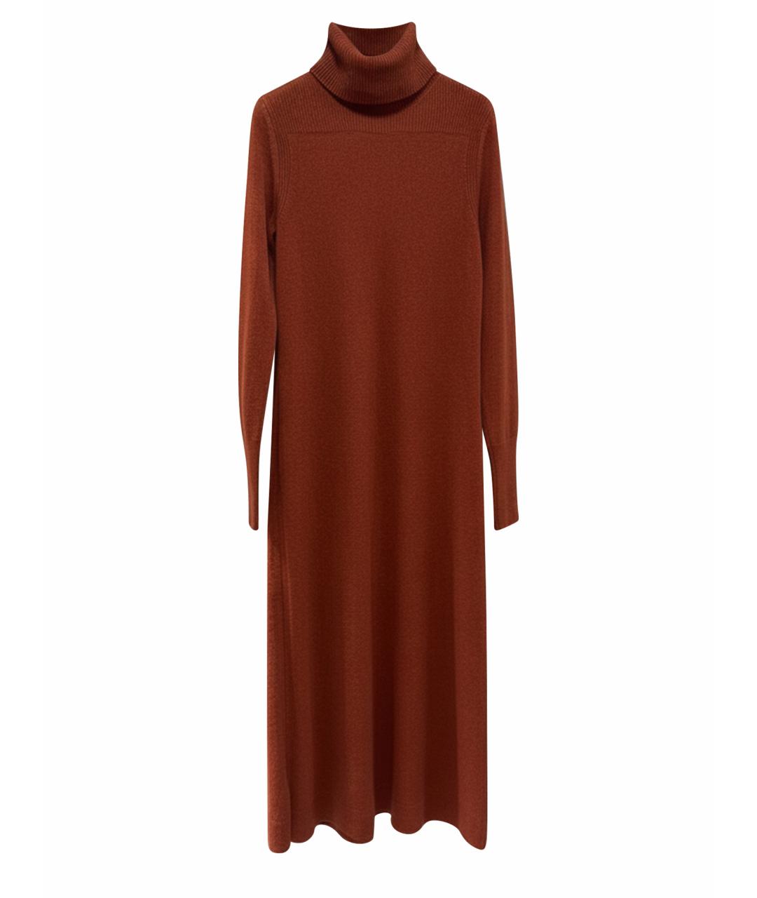 LORO PIANA Оранжевое кашемировое повседневное платье, фото 1