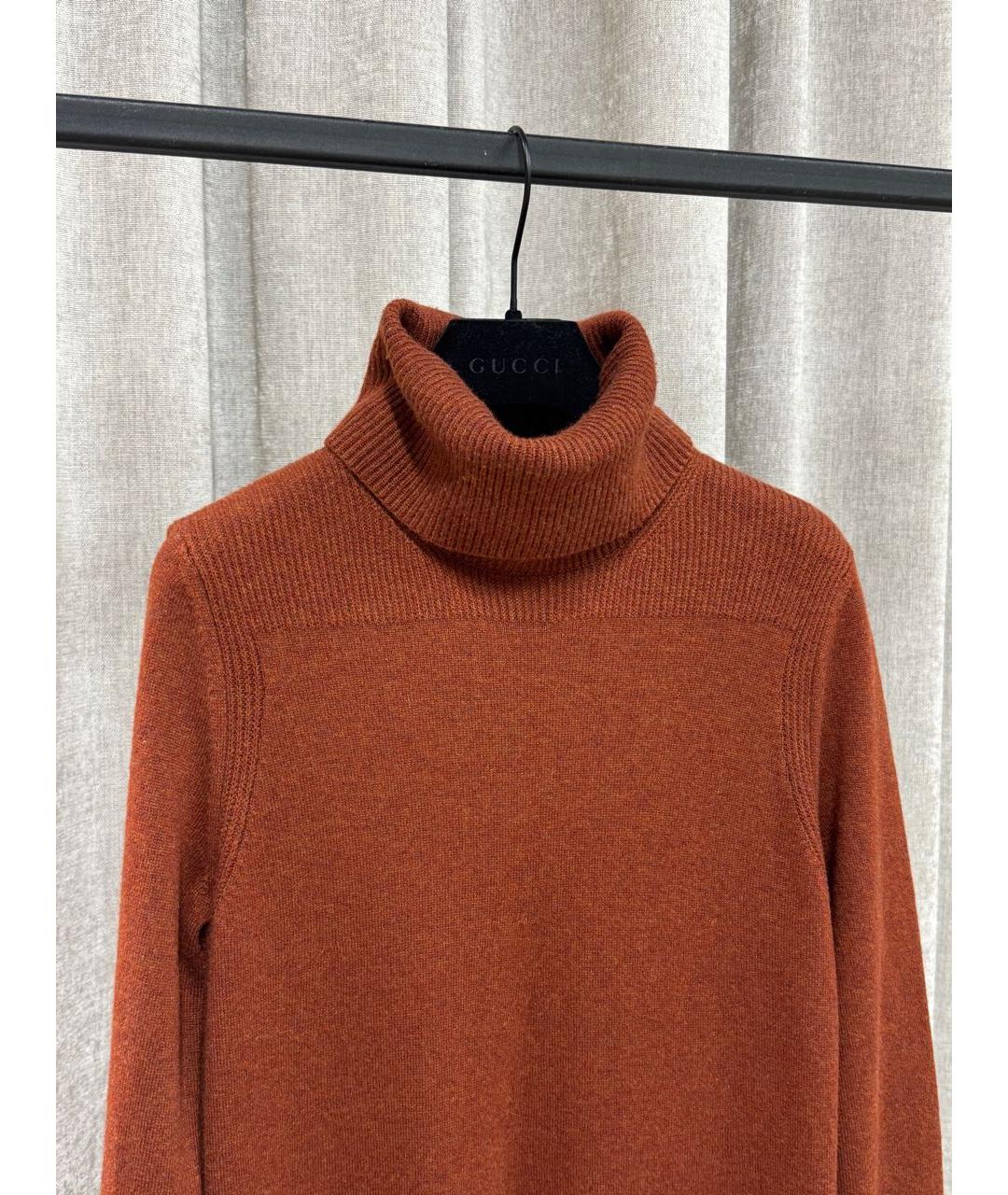 LORO PIANA Оранжевое кашемировое повседневное платье, фото 4