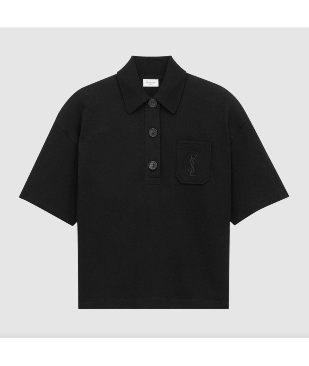 SAINT LAURENT Черная хлопковая футболка, фото 3