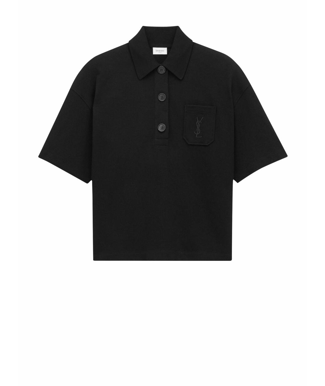 SAINT LAURENT Черная хлопковая футболка, фото 1