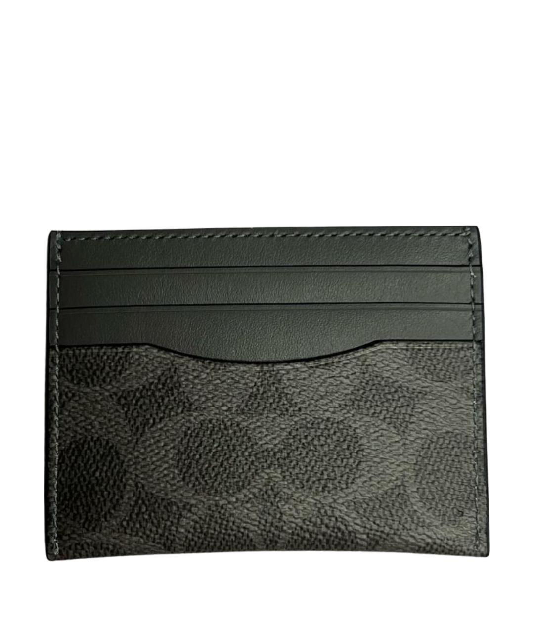 COACH Антрацитовый кожаный кардхолдер, фото 1