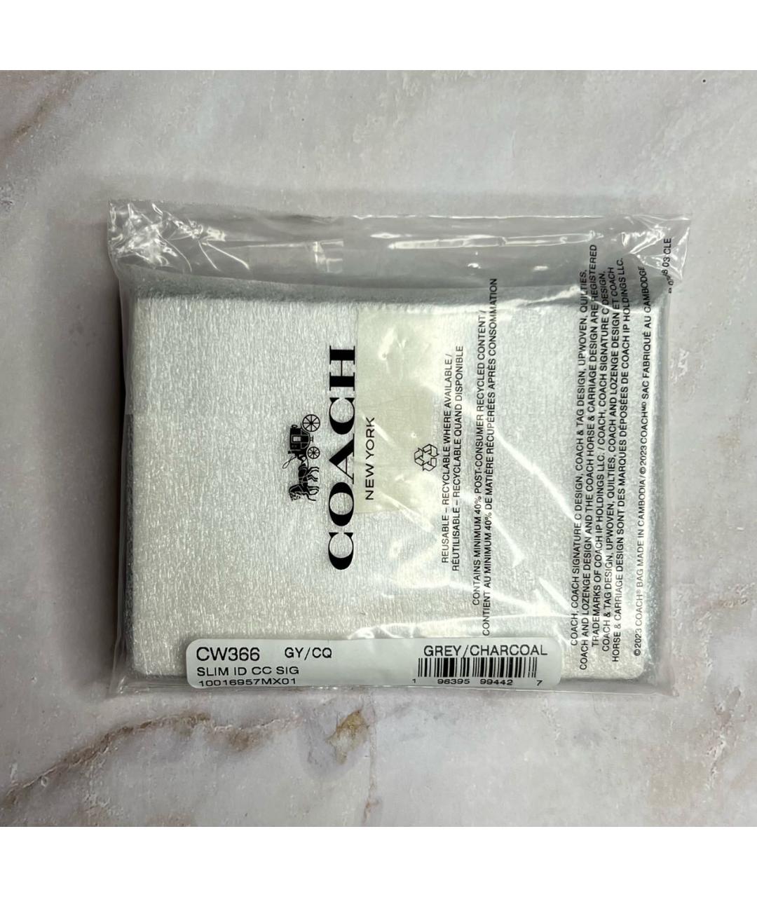 COACH Антрацитовый кожаный кардхолдер, фото 7
