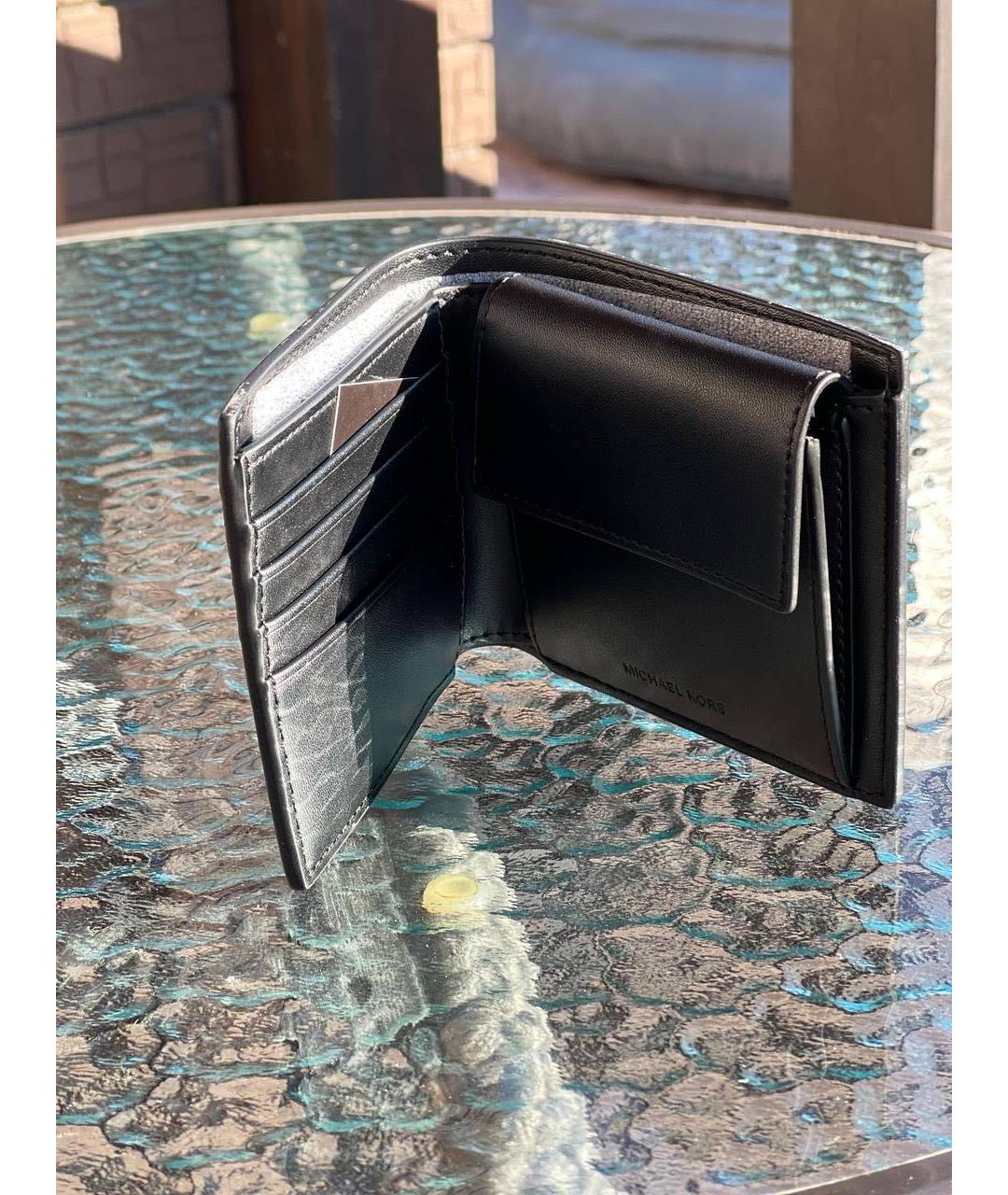 MICHAEL KORS Черный кожаный кошелек, фото 4