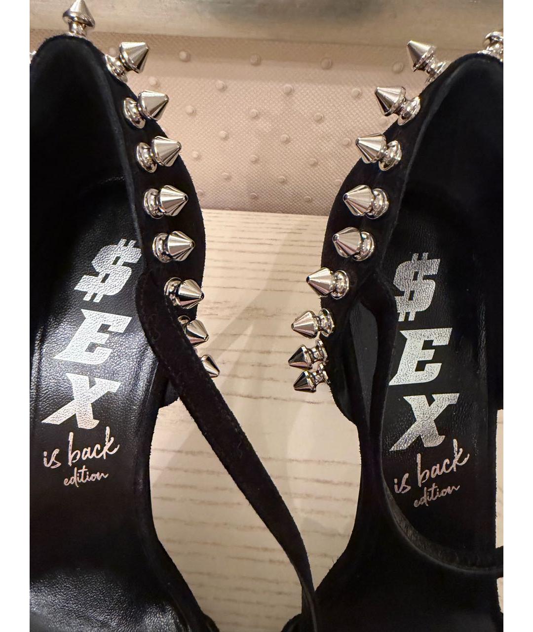 PHILIPP PLEIN Черные замшевые босоножки, фото 3