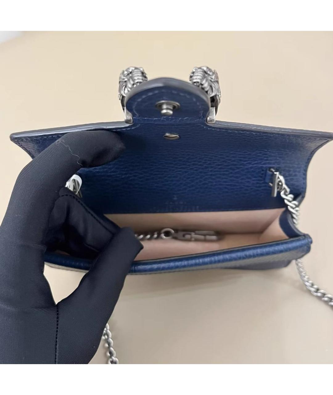 GUCCI Синяя кожаная сумка через плечо, фото 3
