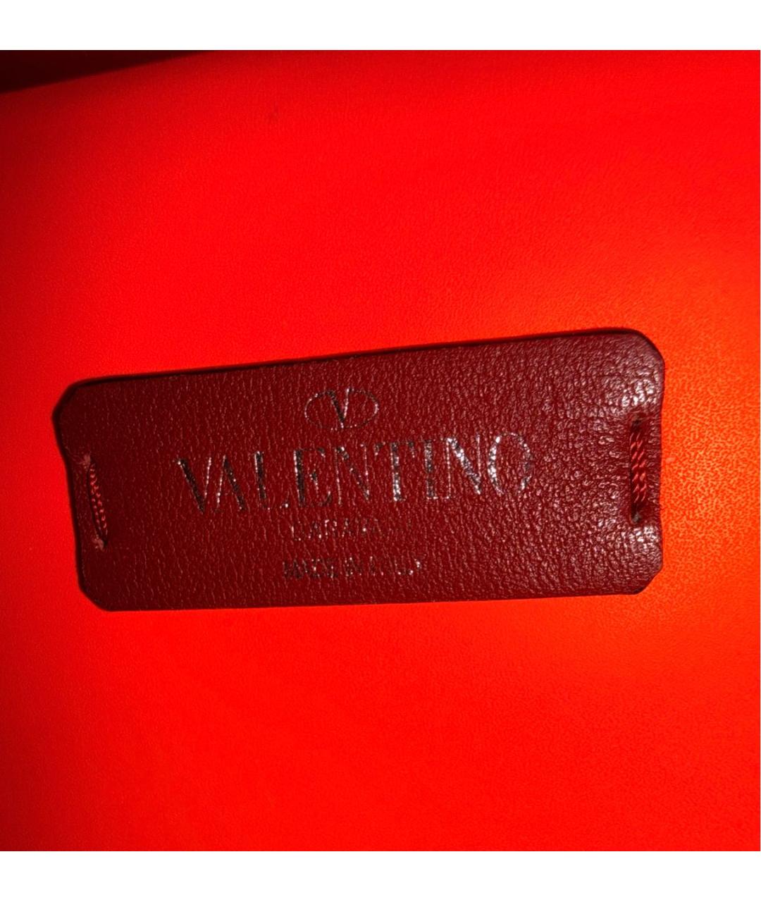 VALENTINO Оранжевая кожаная поясная сумка, фото 7