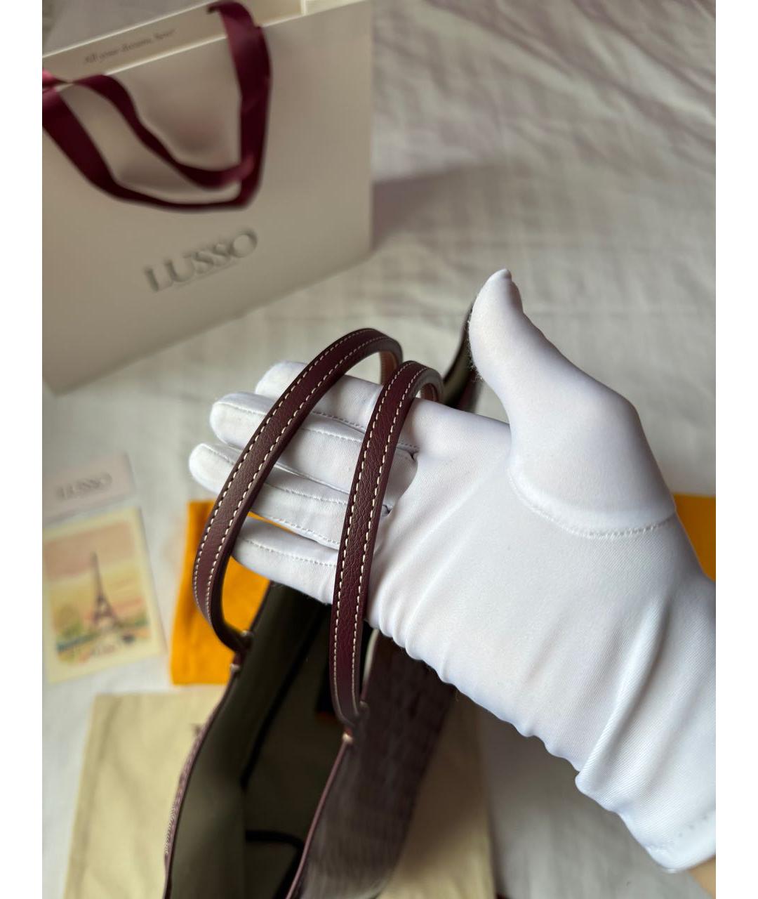 LOUIS VUITTON Бордовая сумка тоут, фото 5