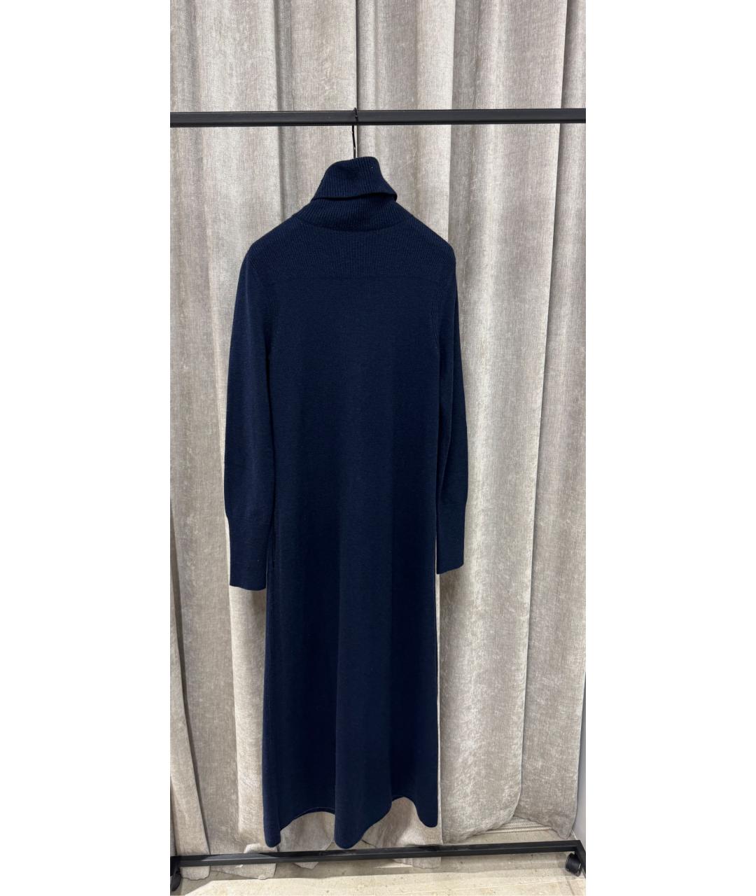 LORO PIANA Темно-синее кашемировое повседневное платье, фото 2