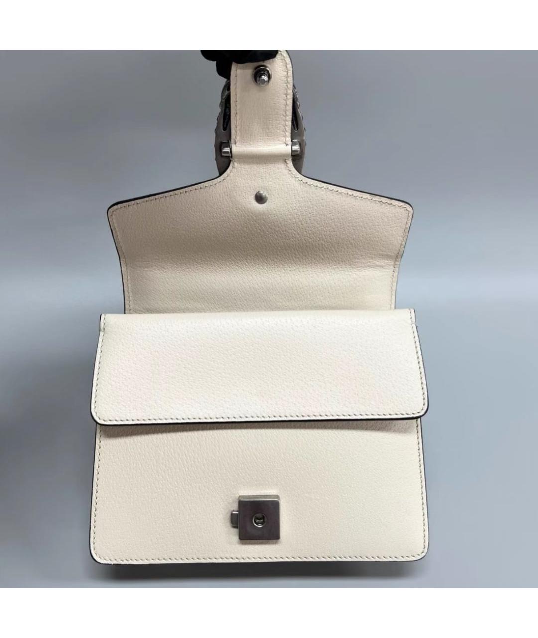 GUCCI Белая кожаная сумка через плечо, фото 4