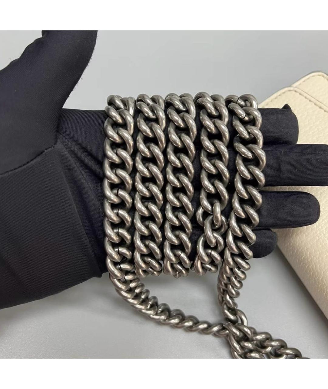 GUCCI Белая кожаная сумка через плечо, фото 5