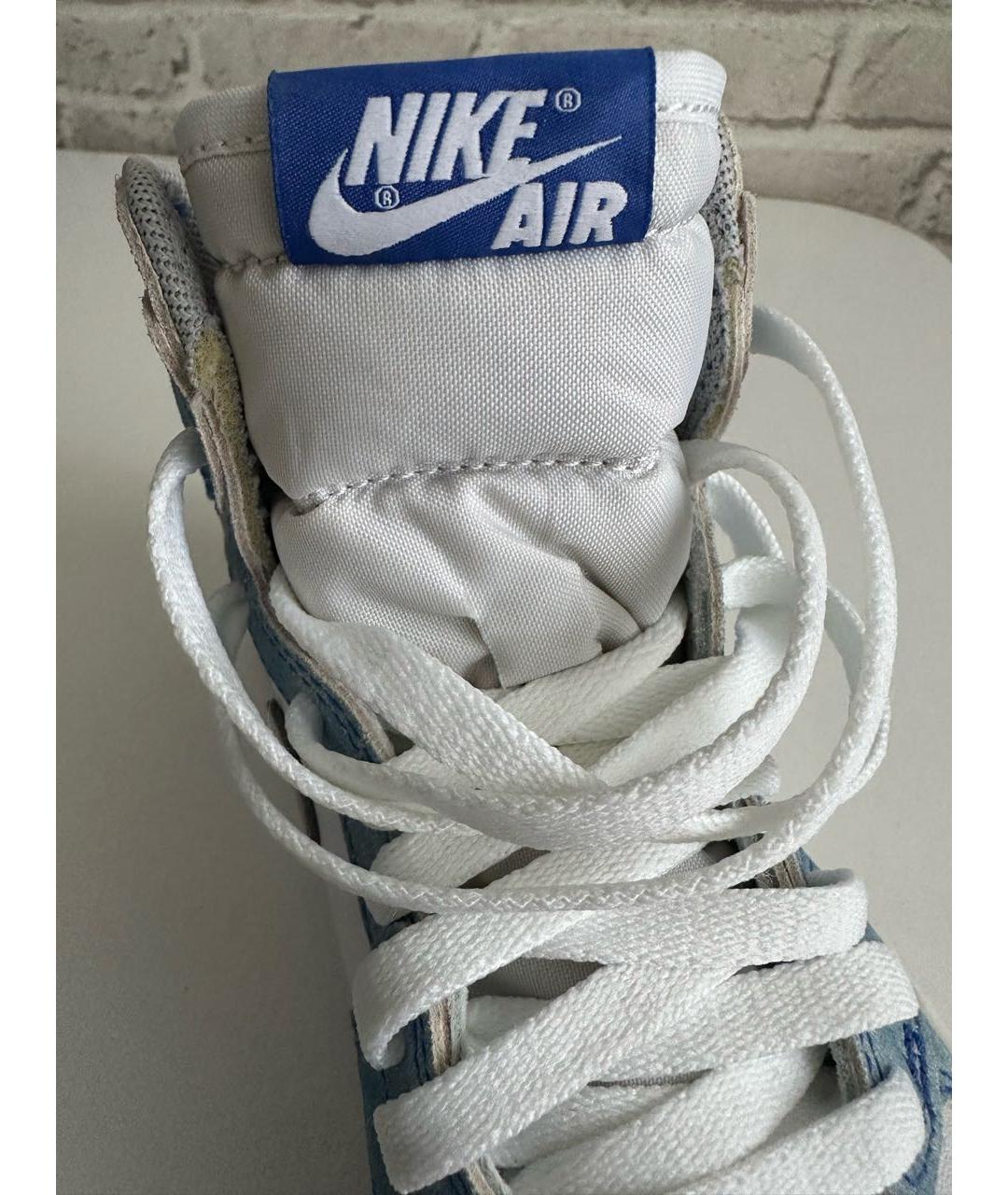 JORDAN Голубые кожаные кроссовки, фото 5