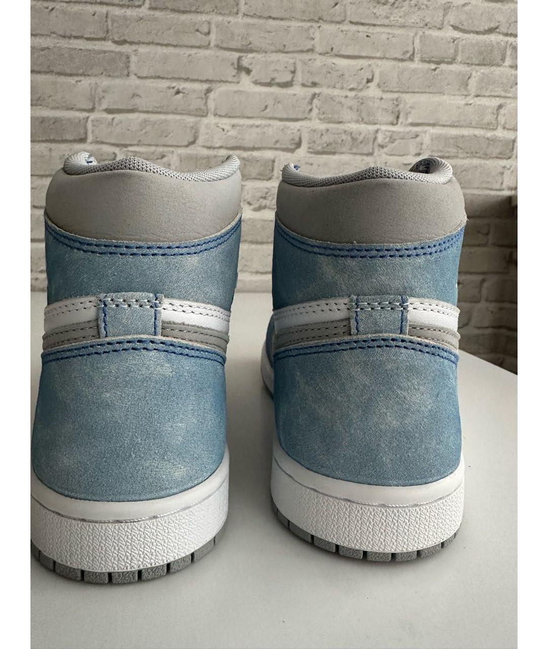 JORDAN Голубые кожаные кроссовки, фото 7