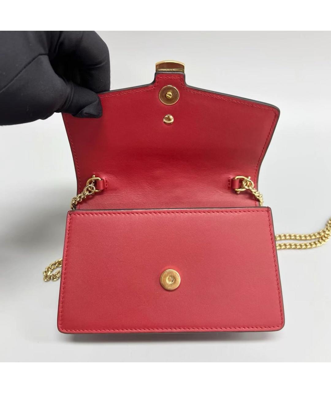 GUCCI Красная кожаная сумка через плечо, фото 5