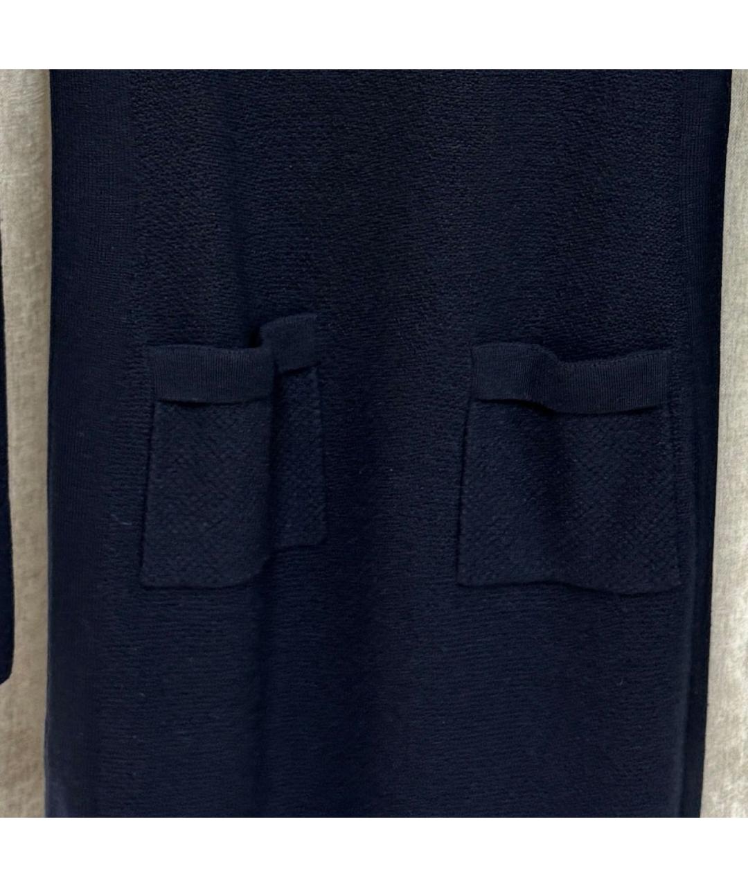 LORO PIANA Темно-синее кашемировое повседневное платье, фото 4