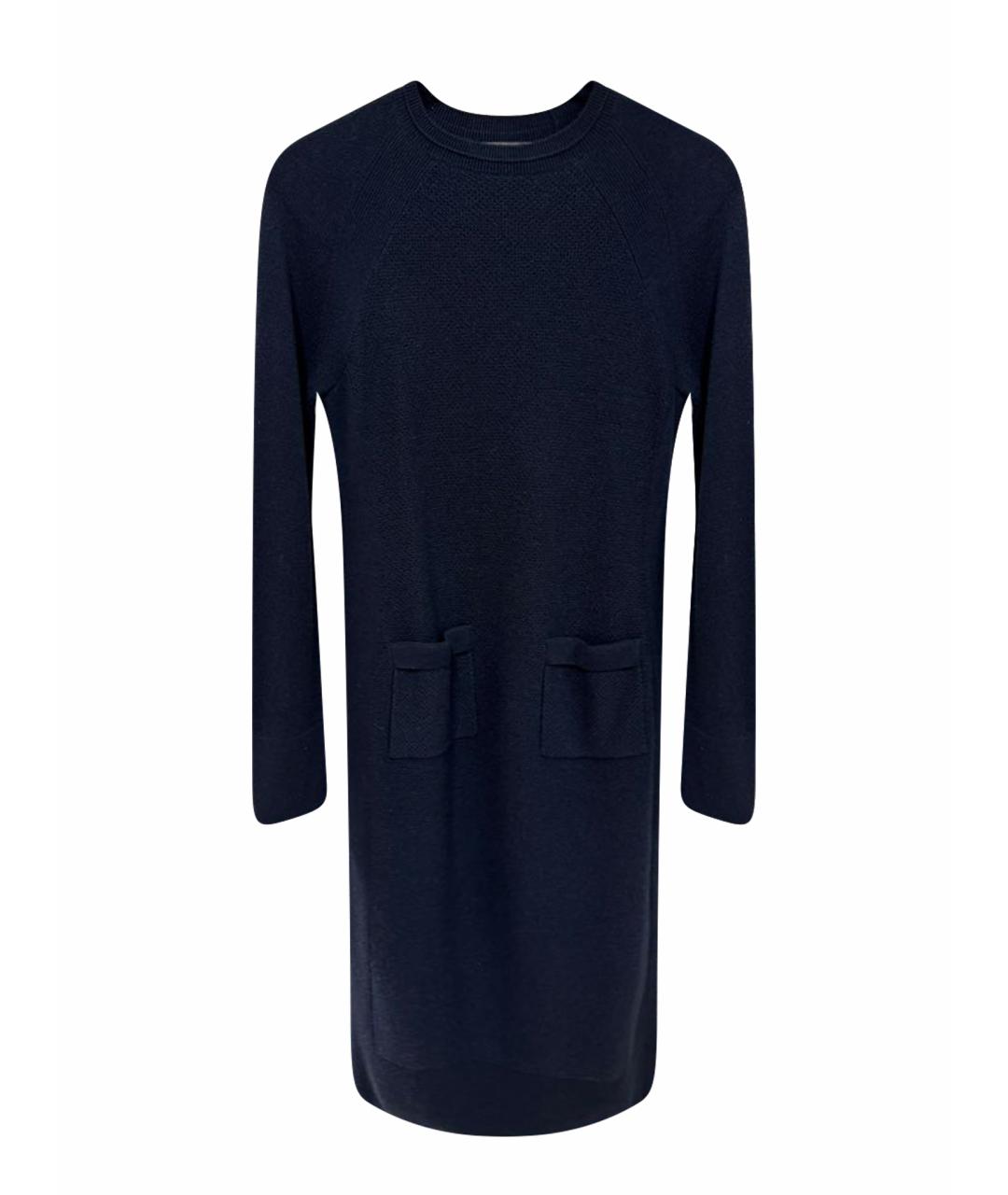 LORO PIANA Темно-синее кашемировое повседневное платье, фото 1