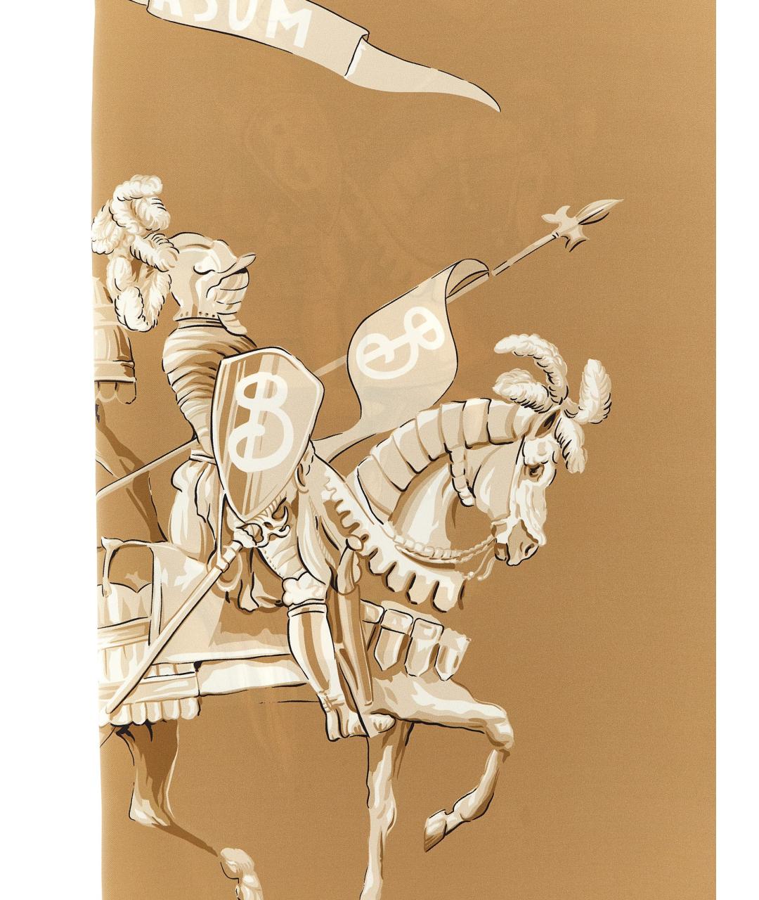 BURBERRY Бежевый шелковый платок, фото 3