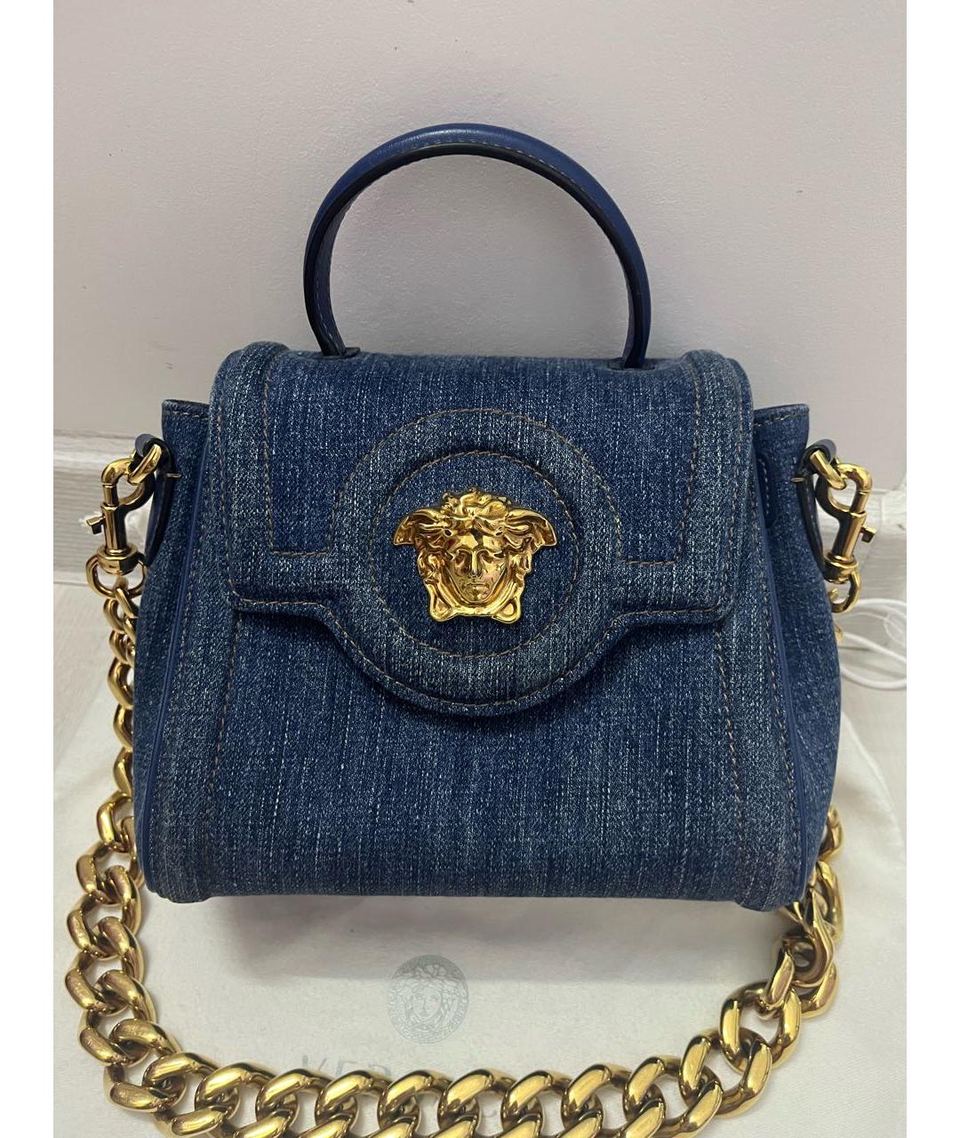 VERSACE Синяя деним сумка через плечо, фото 2