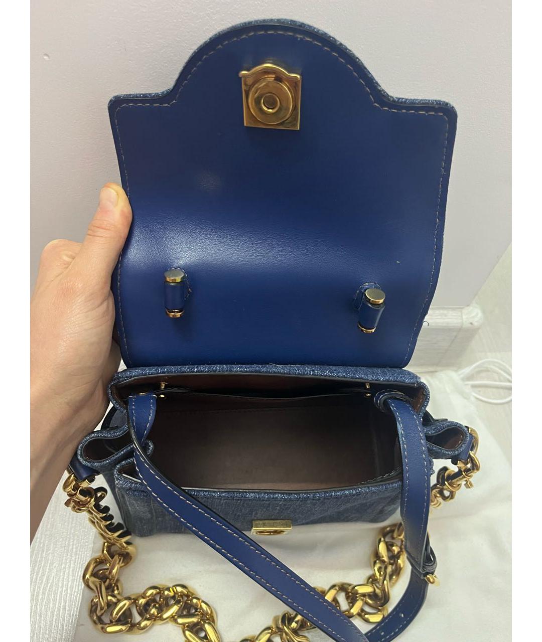 VERSACE Синяя деним сумка через плечо, фото 5