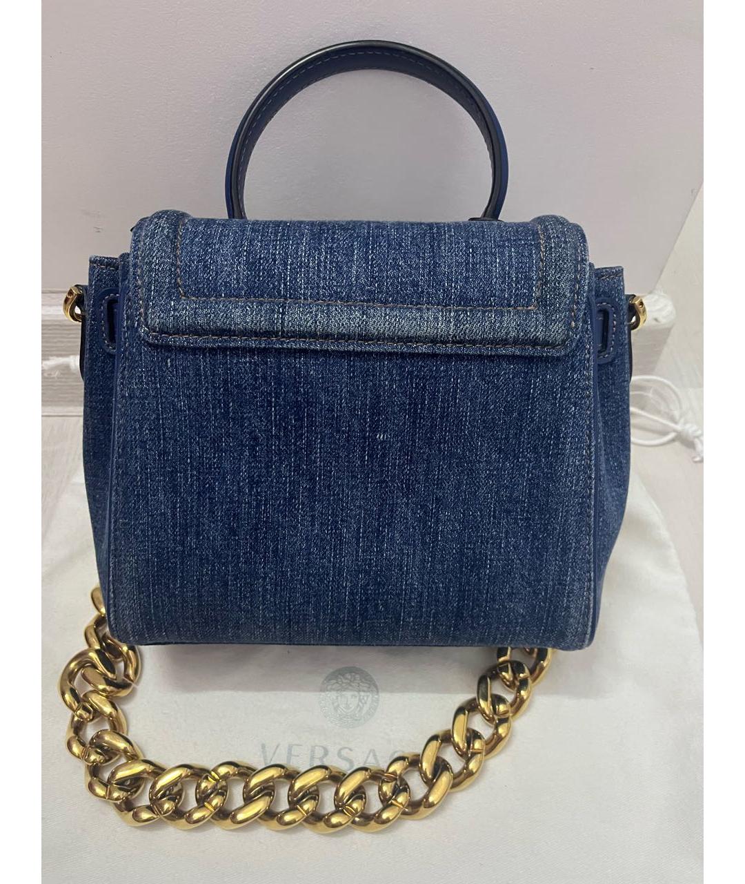 VERSACE Синяя деним сумка через плечо, фото 3