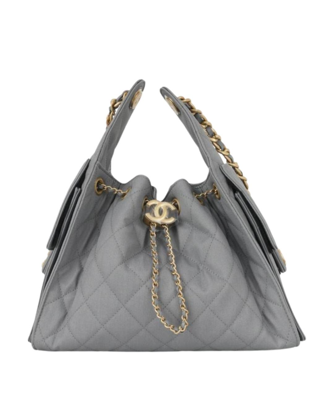 CHANEL Серая кожаная сумка через плечо, фото 1