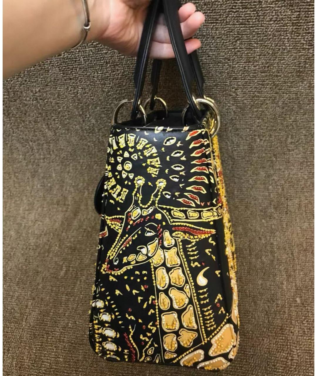 CHRISTIAN DIOR Черная кожаная сумка с короткими ручками, фото 6