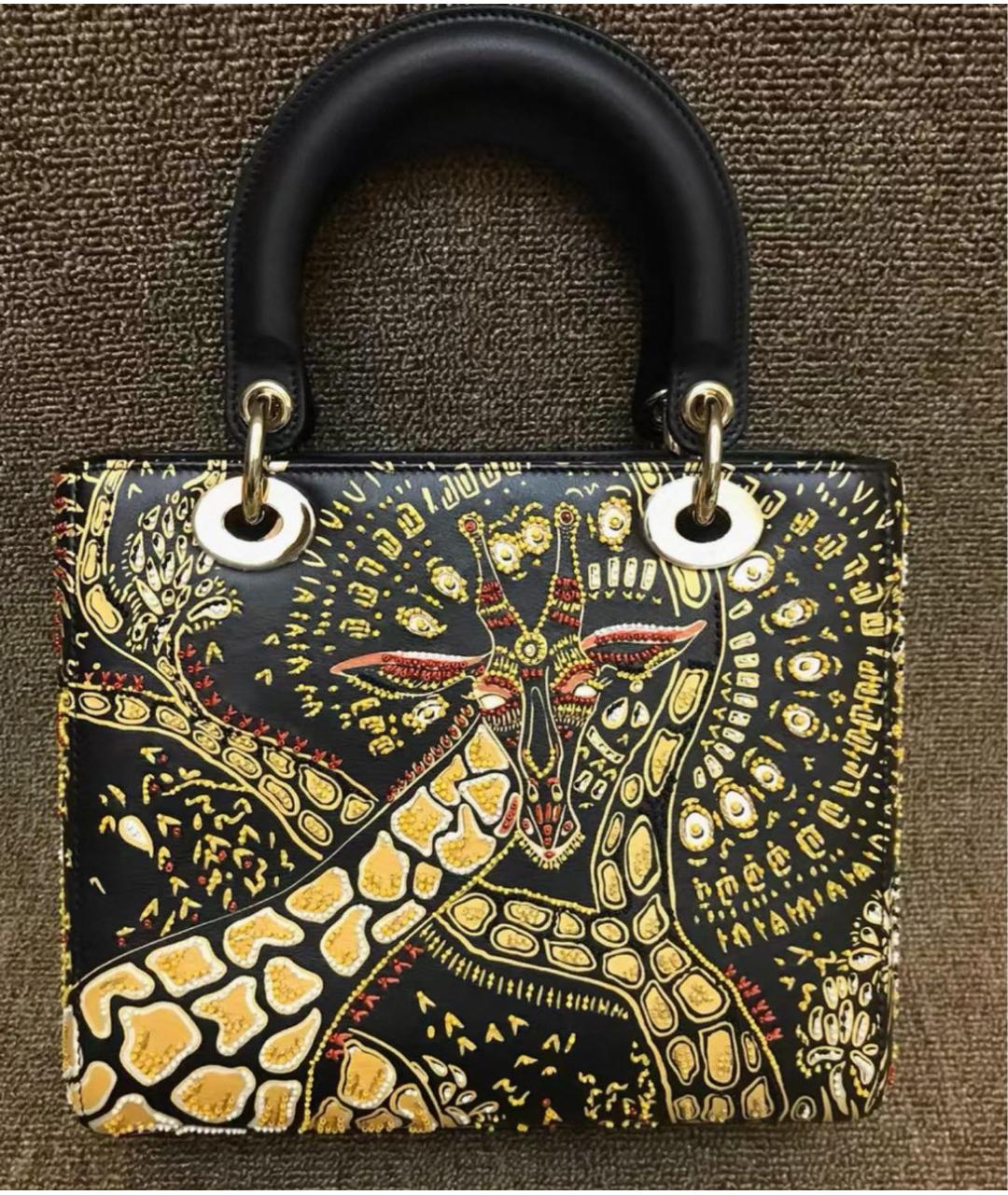 CHRISTIAN DIOR Черная кожаная сумка с короткими ручками, фото 4