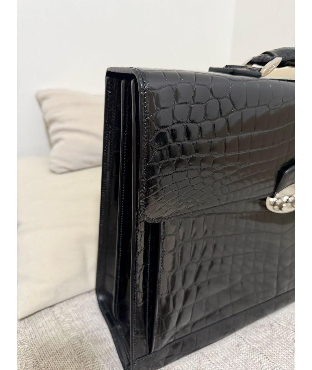 BRIONI Черный портфель из экзотической кожи, фото 2
