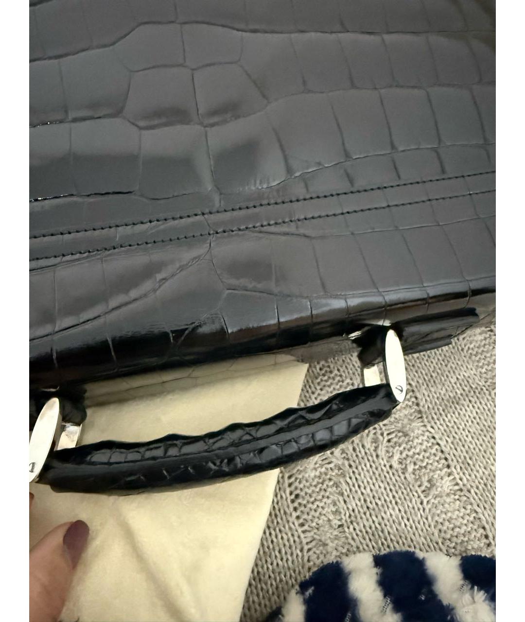 BRIONI Черный портфель из экзотической кожи, фото 8