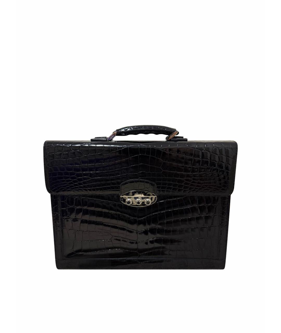 BRIONI Черный портфель из экзотической кожи, фото 1
