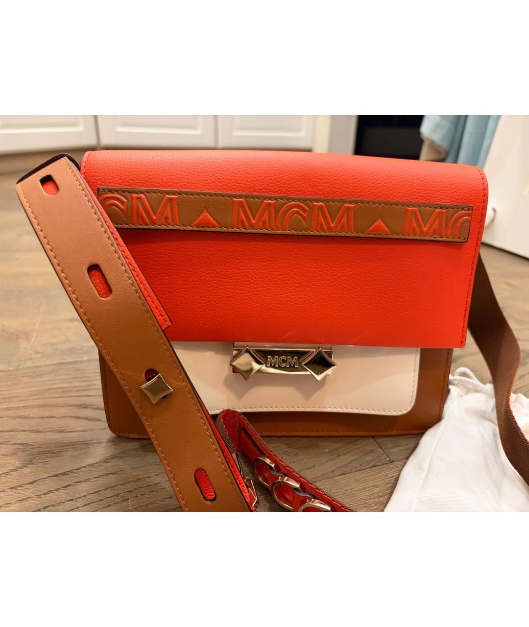 MCM Коричневая кожаная сумка через плечо, фото 5