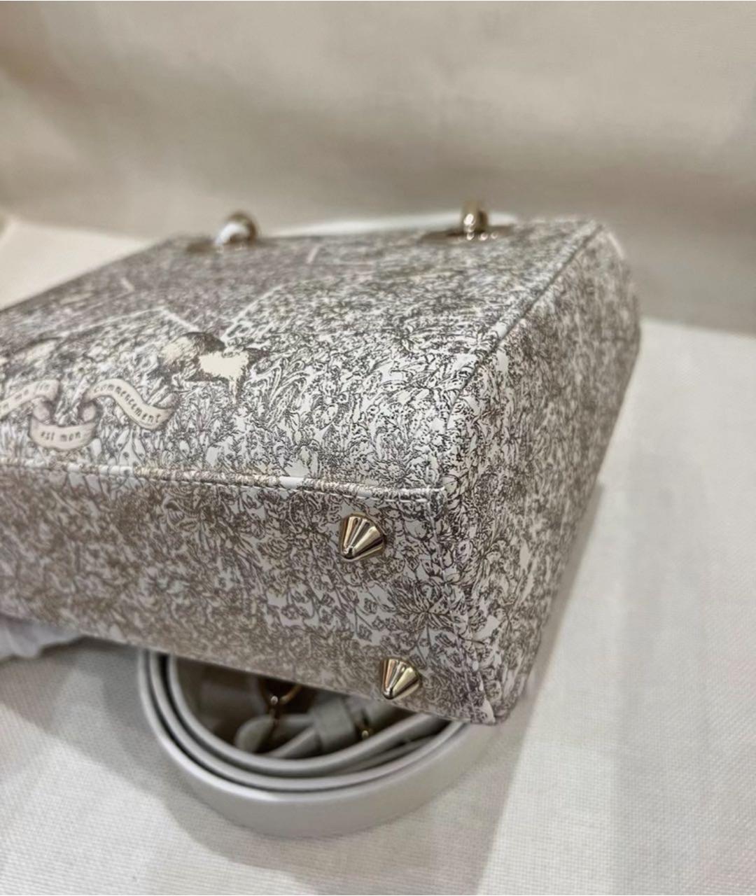 CHRISTIAN DIOR Белая кожаная сумка с короткими ручками, фото 7