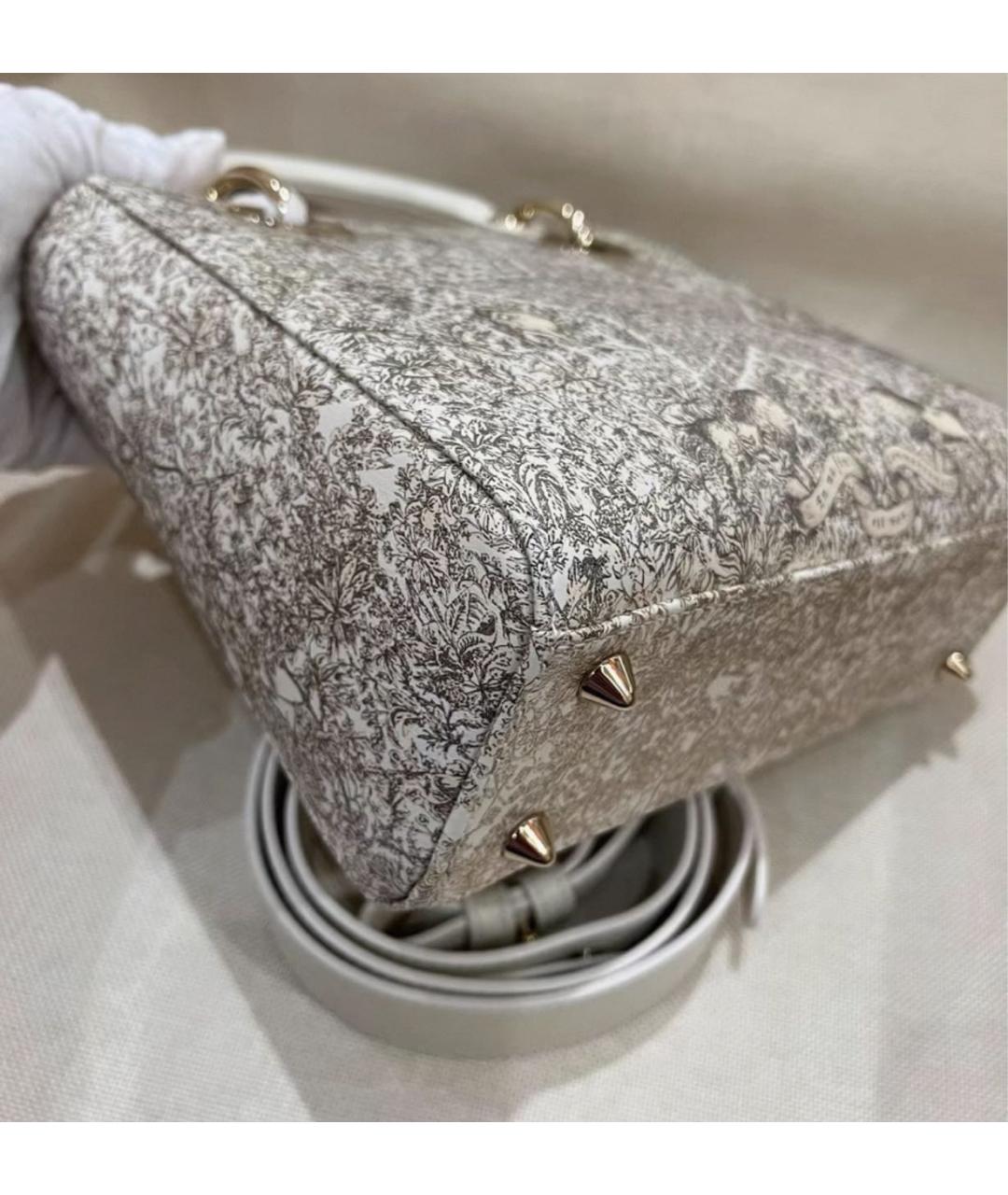 CHRISTIAN DIOR Белая кожаная сумка с короткими ручками, фото 6