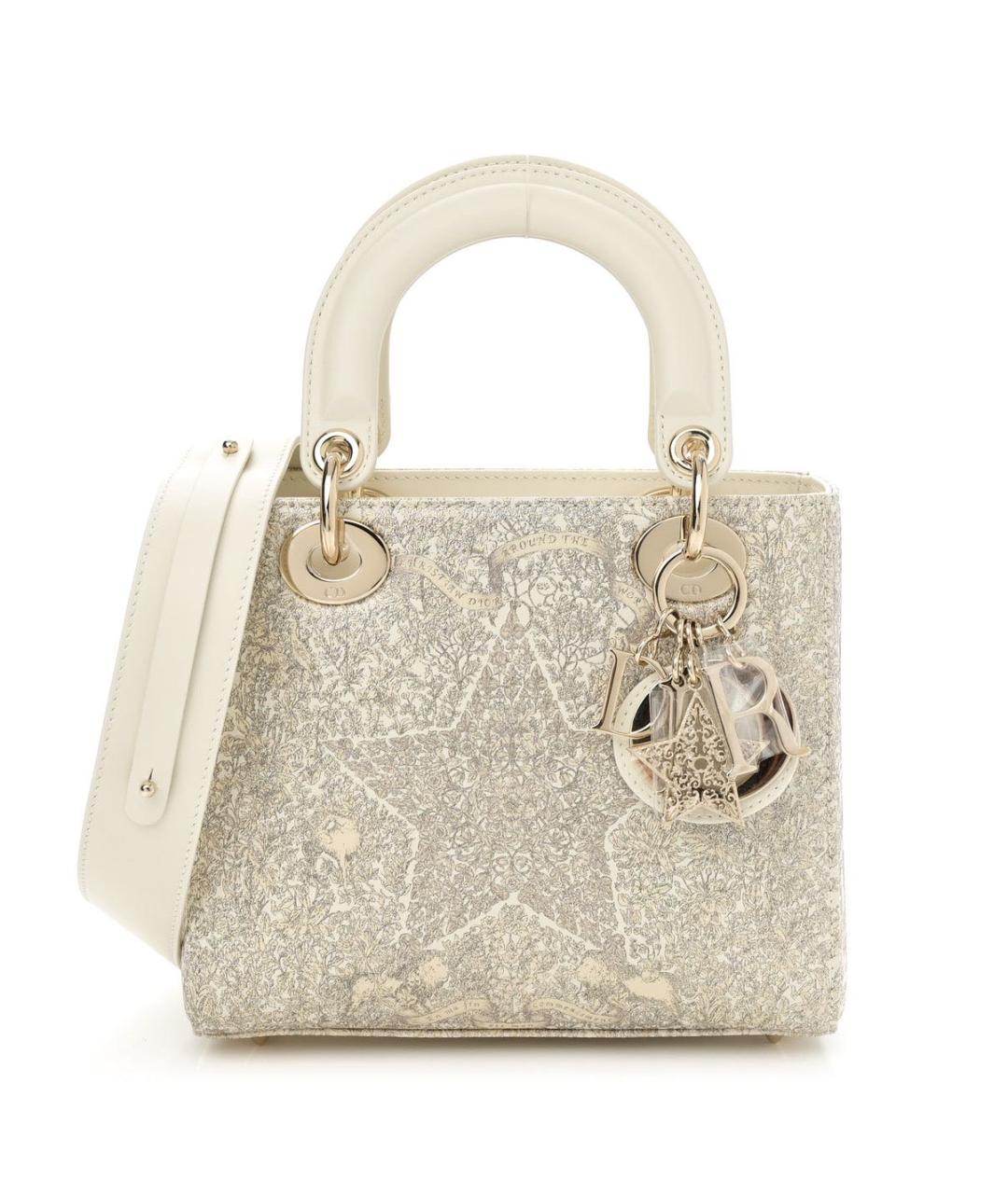 CHRISTIAN DIOR Белая кожаная сумка с короткими ручками, фото 9