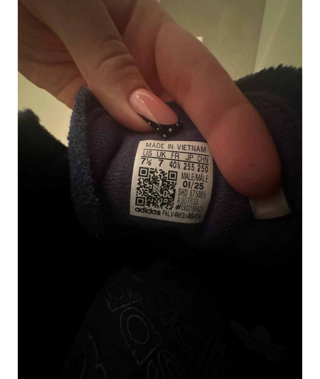 ADIDAS Темно-синие замшевые кроссовки, фото 5