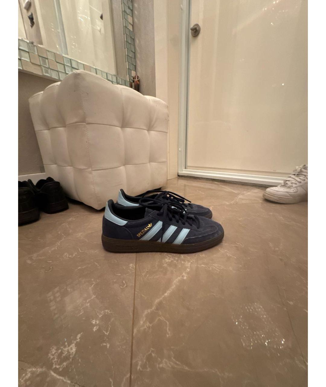 ADIDAS Темно-синие замшевые кроссовки, фото 6