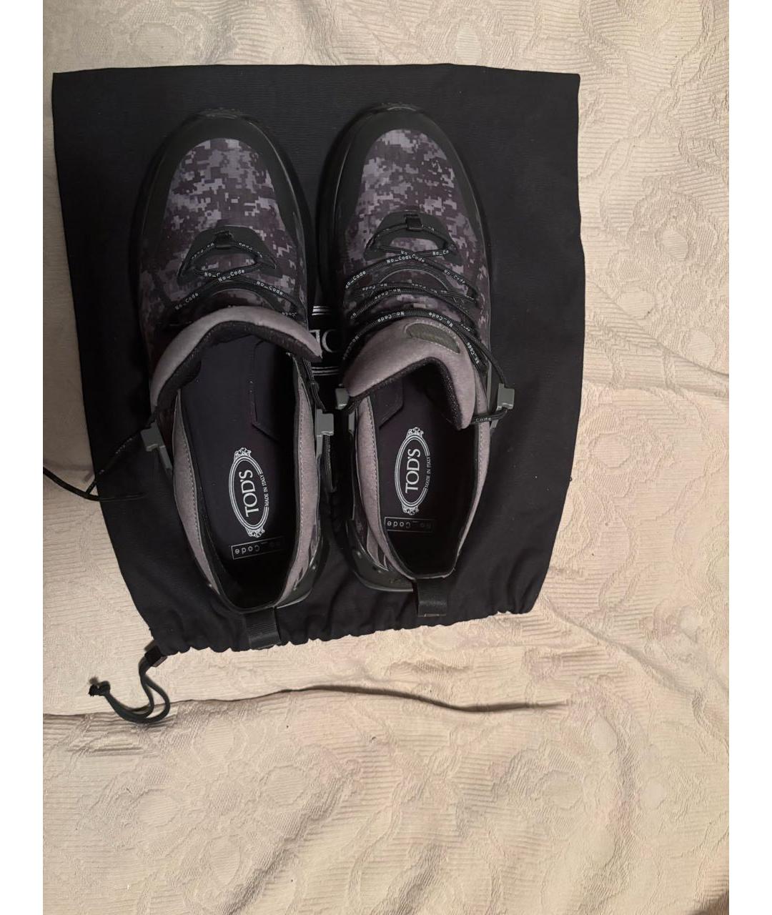 TOD'S Черные синтетические высокие кроссовки / кеды, фото 4