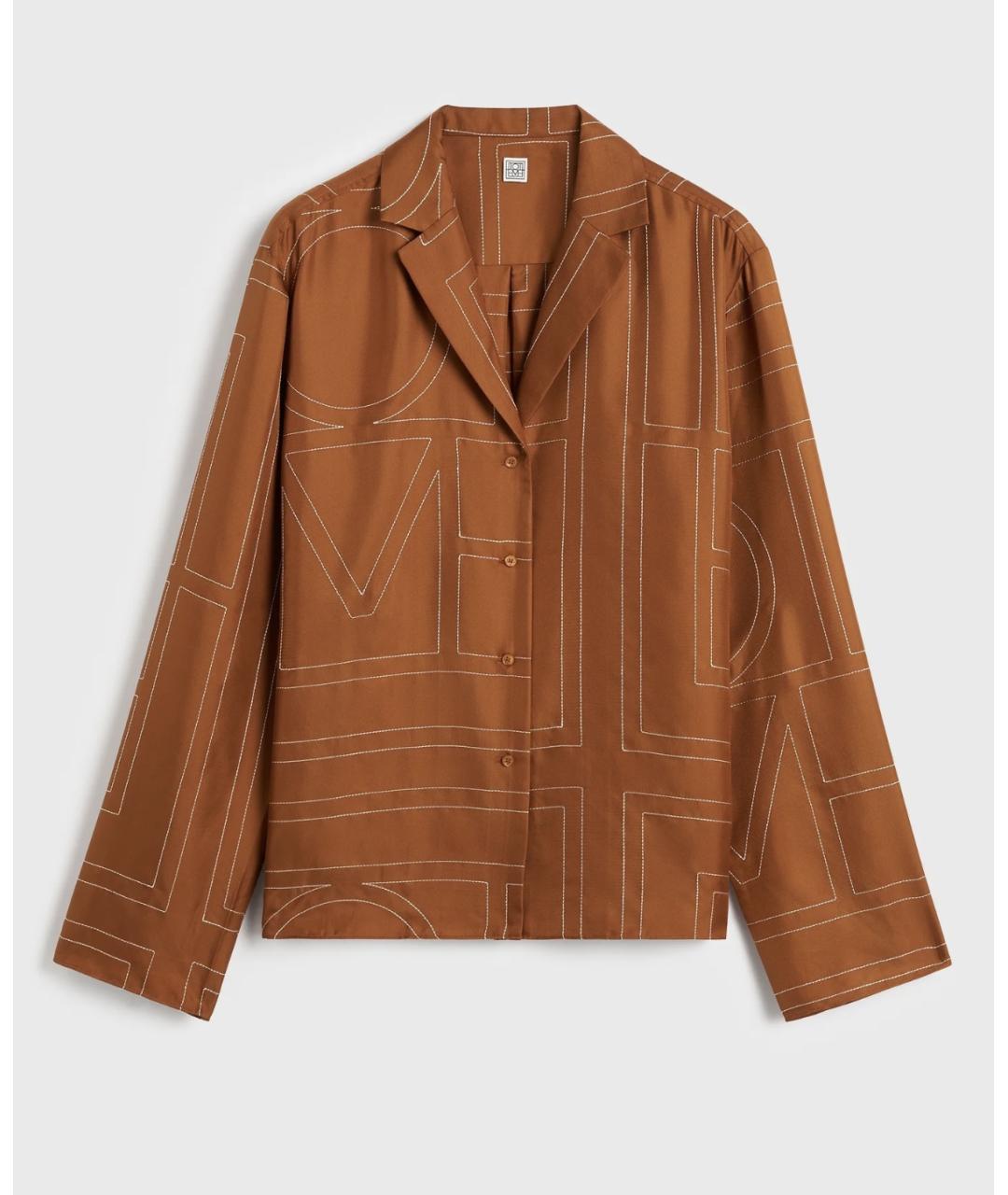 TOTEME Оранжевый шелковый костюм с брюками, фото 5