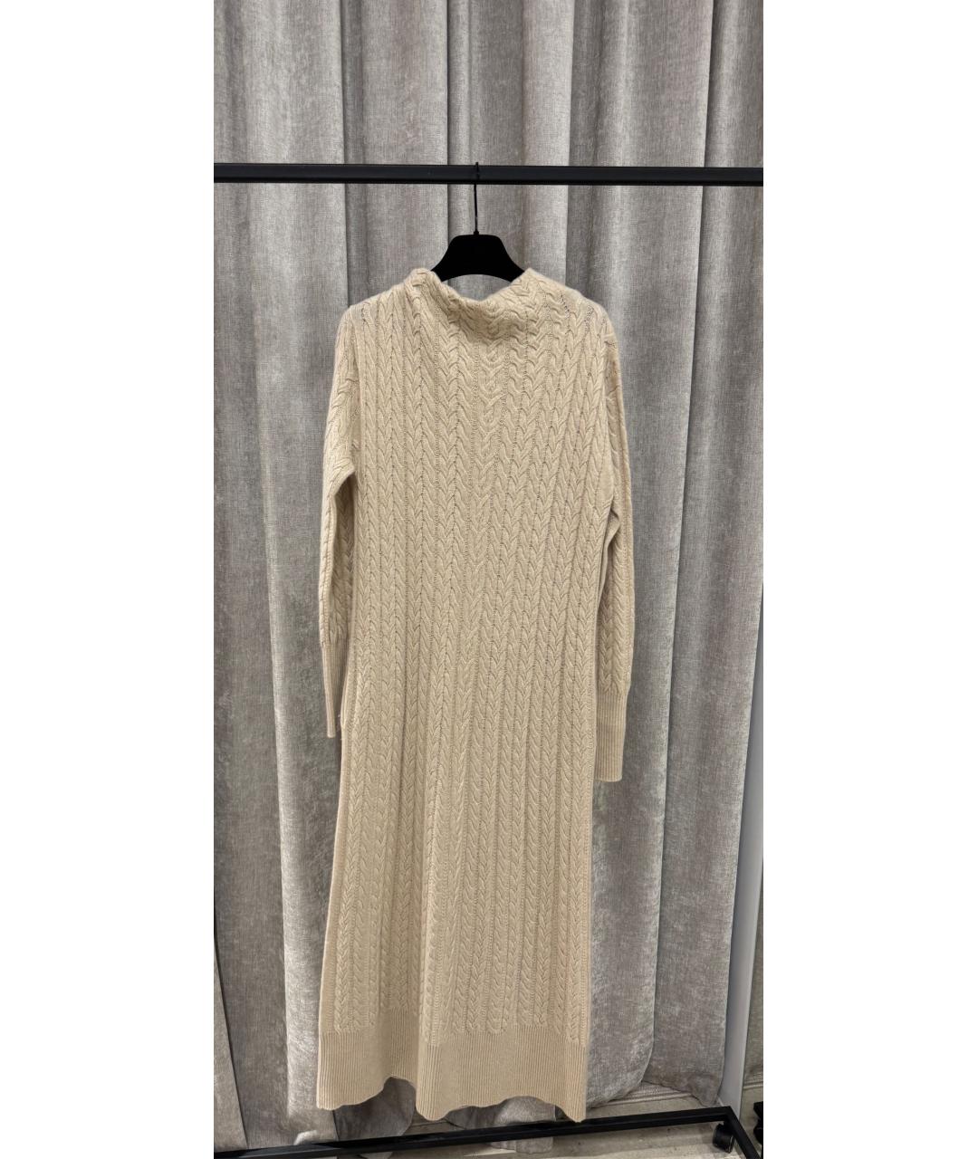 LORO PIANA Бежевое кашемировое повседневное платье, фото 2